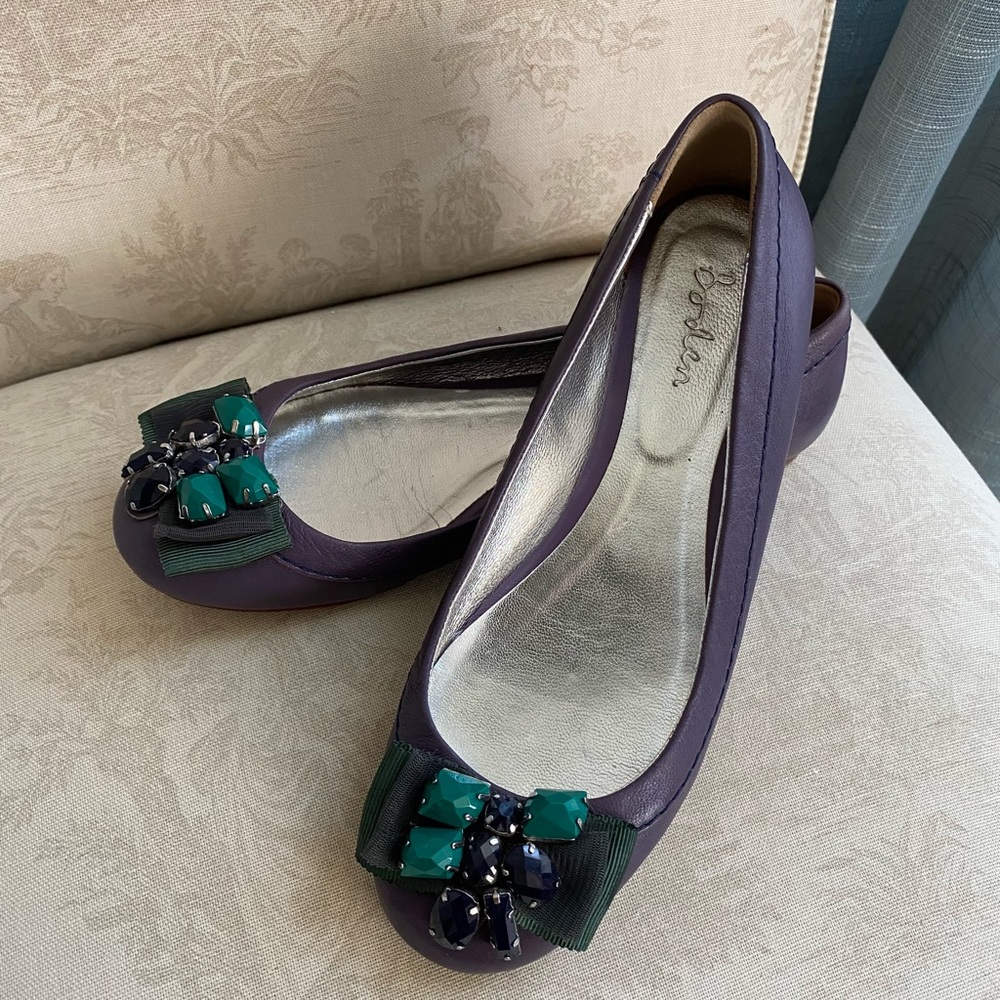 Boden embellished purple jeweled flats Size 39/